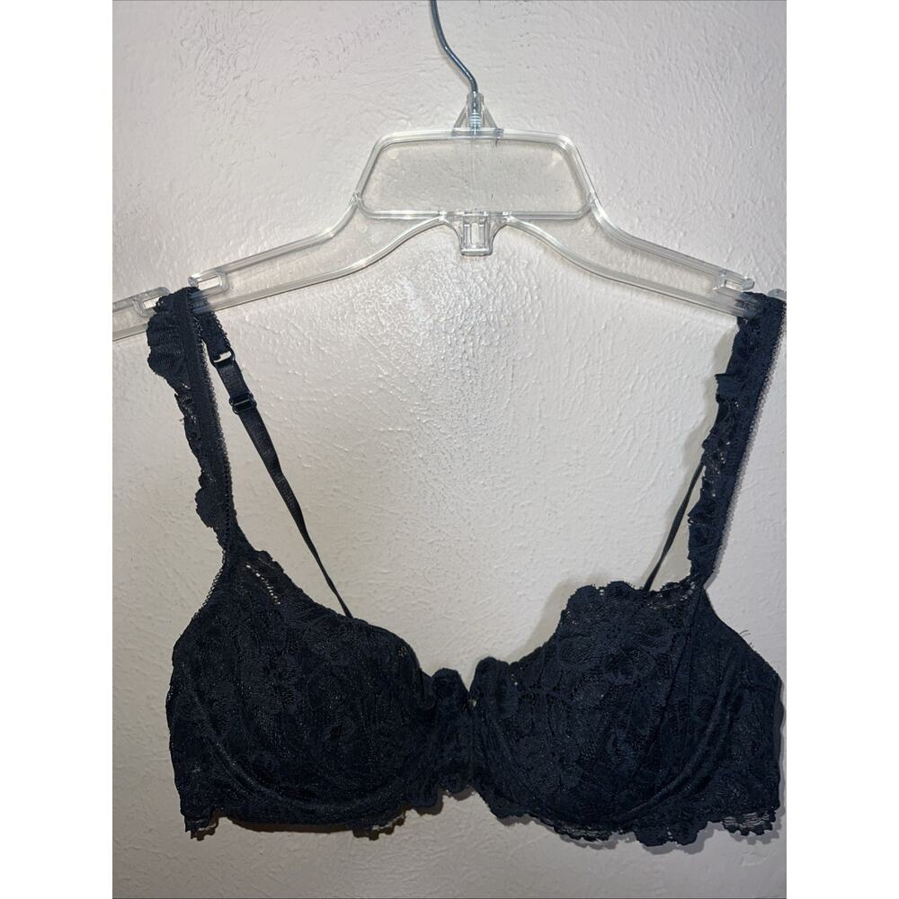Victorias Secret Black Unlined Underwire Bra 36B Adjustable Straps - Picture 2 of 13